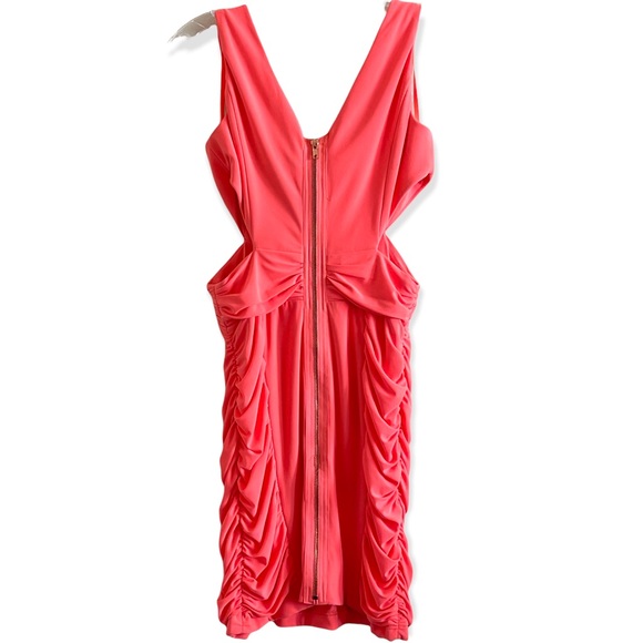 HAILEY LOGAN BY ADRIANNE PAPELL PINK CUT OUT BODYCON MINI DRESS - Picture 7 of 15